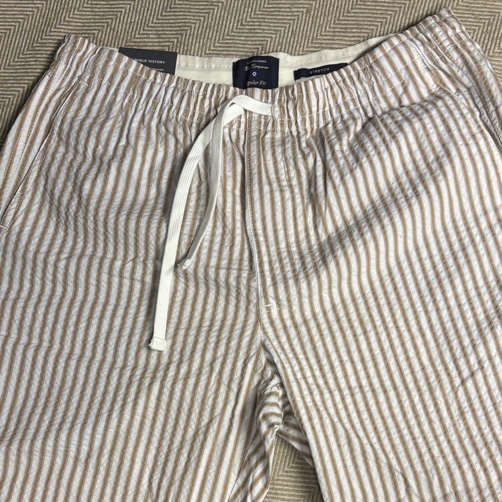 Ben Sherman White and Brown Striped Pants